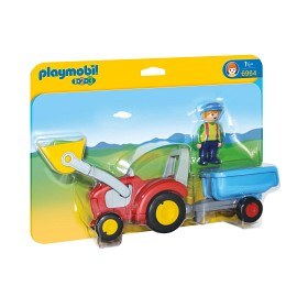 Bild på Playmobil 1.2.3 6964 Bonde med traktor och släp