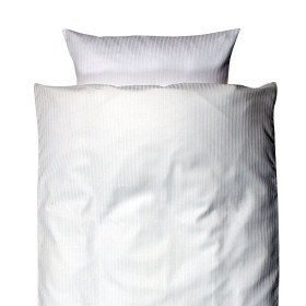 Bild på Babydan Påslakanset Satin Stripe för spjälsäng  (Vit)