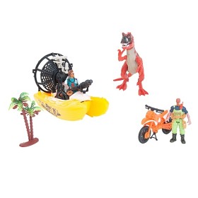 Bild på Lekset med dinosaurier figurer och båt