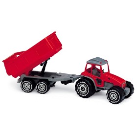 Bild på Plasto - Traktor med släpvagn 54 cm, röd