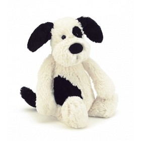 Bild på Jellycat, Bashful Svart och vit hundvalp 31 cm