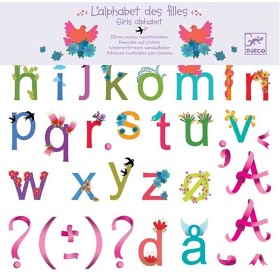Bild på Djeco, Wallstickers, Girls alphabet