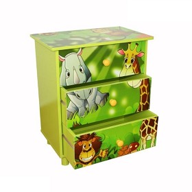 Bild på Kinderkommode Kinderschrank Kinder Schrank Regal Dschungel +Schubladen