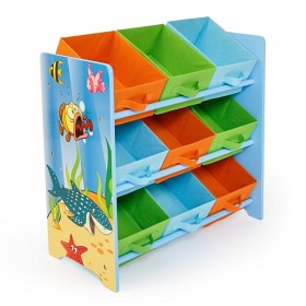 Bild på Kinderregal Spielzeugbox Spielzeugkiste Kindermöbel Regal Kinder Aufbewahrung