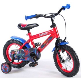 Bild på Spiderman, Barncykel med stödhjul 12" röd