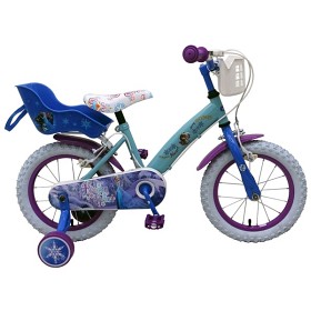 Bild på Disney Frozen, Barncykel med stödhjul & handbromsar 14" ljusblå