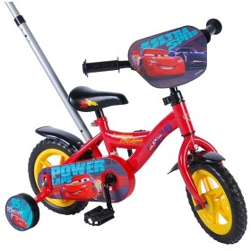 Bild på Disney Cars, Barncykel med stång & stödhjul 10" röd