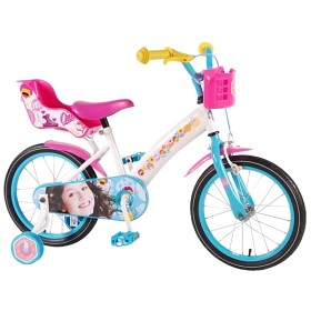 Bild på Soy Luna, Barncykel med stödhjul 16" vit & rosa