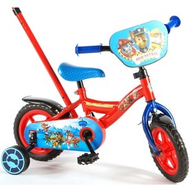 Bild på Paw Patrol, Barncykel med stödhjul & stång 10" röd