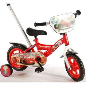 Bild på Disney Cars, Barncykel 10" Deluxe - Red Med Stång Och Stödhjul