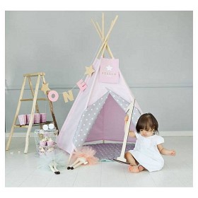 Bild på Little Nomad, Lektält TeePee Stjärna Rosa