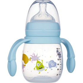 Bild på 2B Baby Babblarna Nappflaska 180 ml med handtag (Blå)