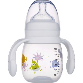 Bild på 2B Baby Babblarna Nappflaska 180 ml med handtag (Vit)