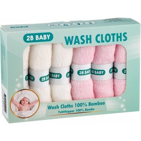 Bild på 2B Baby Tvättlappar Bambu 6-pack (Rosa)