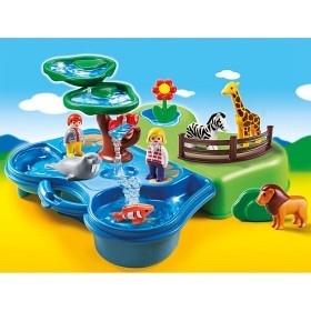 Bild på Playmobil 1.2.3 - Bärbar Djurpark med vattendel 6792