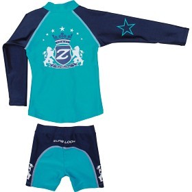 Bild på Zunblock UV-set med långärmad tröja och shorts (Blå)