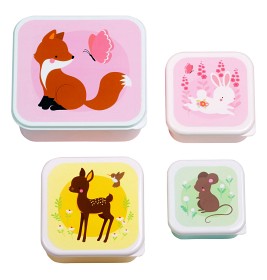 Bild på A Little Lovely Company Matlådor 4-pack Forest Friends (Pink)