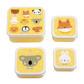 Bild på A Little Lovely Company Snackbox 4-pack Animal Friends