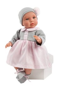 Bild på Asi - Babydocka - Leonora med rosa klänning 46 cm