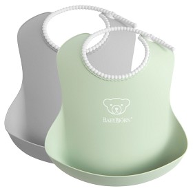 Bild på BabyBjörn Haklapp 2-pack (Grå/Pudergrön)