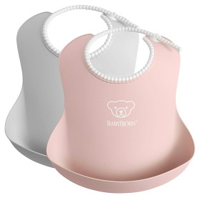 Bild på BabyBjörn Haklapp 2-pack (Grå/Puderrosa)