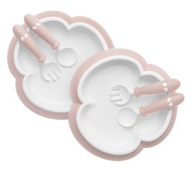 Bild på BabyBjörn Barntallrik och Bestick (Pastellrosa)
