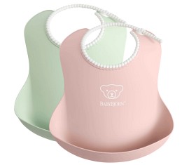 Bild på BabyBjörn Haklapp 2-pack (Pastellgrön/Pastellrosa)