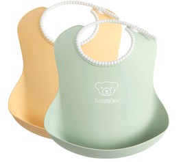 Bild på BabyBjörn Haklapp 2-pack (Pastellgul/Pastellgrön)
