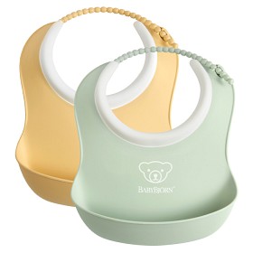Bild på BabyBjörn Liten Haklapp 2-pack (Blekgul/Blekgrön)