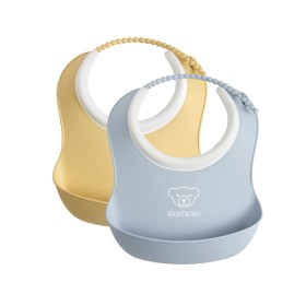 Bild på BabyBjörn Liten Haklapp 2-pack (Pastellgul/Pastellblå)