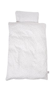 Bild på Babydan Påslakanset vagn/vagga (Satin Dots Grey)