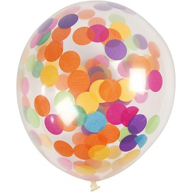 Bild på Ballonger med konfetti 23 cm 4 st