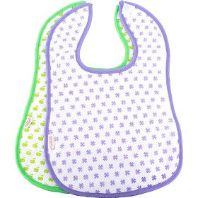 Bild på Bambino Haklapp mjuk 2-p (Lila och Grön)