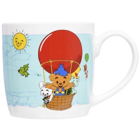Bild på Bamse Mugg Tre vänner i Luftballong