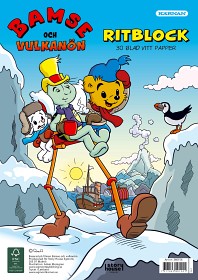 Bild på Bamse och vulkanön Ritblock