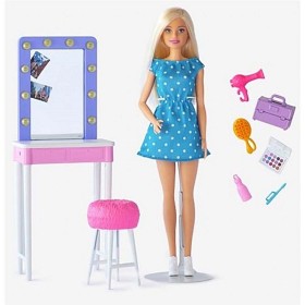 Bild på Barbie Big city big dreams Docka Malibu med sminkbord
