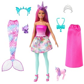 Bild på Barbie Dress Up-docka Sjöjungfru med Fantasy husdjur