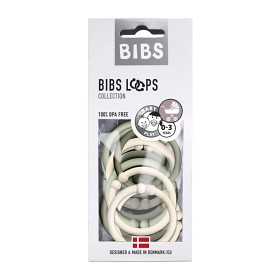 Bild på BIBS Barnvagnsringar 12-pack (Ivory/Sage/Hunter Green)