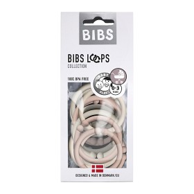 Bild på BIBS Barnvagnsringar 12-pack (Vanilla/Blush/Sand)