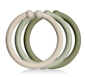Bild på BIBS Barnvagnsringar 12-pack (Vanilla/Sage/Olive)