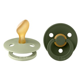 Bild på BIBS Colour 2-pack Latex Napp 6-18 mån Anatomisk (Sage/Hunter Green)