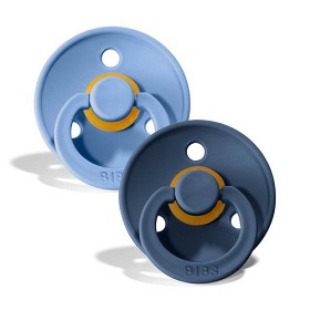 Bild på BIBS Colour Latex Napp 2-pack 0-6m (Sky Blue/Steel Blue)