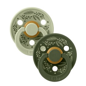 Bild på BIBS Colour Latexnapp 2-pack Size 1 Holiday Leaf (Sage/Hunter Green)