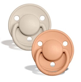 Bild på BIBS De Lux Silikon Napp 2-pack 0-3 år (Vanilla/Peach)