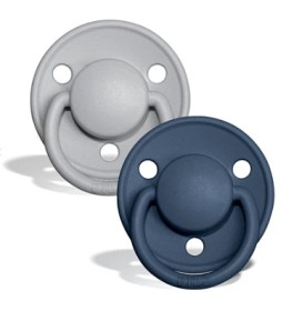 Bild på BIBS De Lux Silikon Napp 2-pack 0-3 år (Cloud/Steel Blue)
