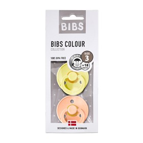 Bild på BIBS Napp Colour 2-pack 18m+ (Peach Sunset/Sunshine)