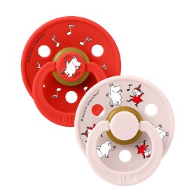Bild på BIBS x Mumin Colour Latexnapp 2-pack Size 2 Dancing (Candy/Apple)