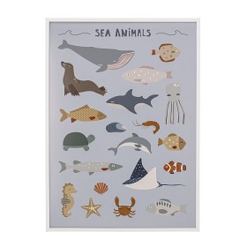 Bild på Bloomingville Cay Tavla med ram (Sea Animals)