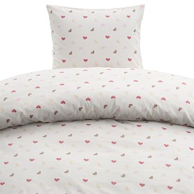 Bild på Borganäs Påslakanset 150x210 cm Hjärtrud (Beige)