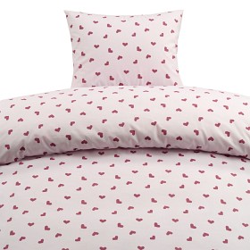 Bild på Borganäs Påslakanset 150x210 cm Hjärtrud (Rosa)